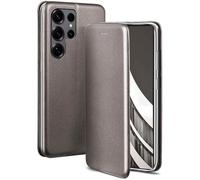 ONEFLOW Business Case per Samsung Galaxy S25 Ultra, custodia pieghevole con funzione leggio, sottile, in pelle PU, con scomparto per carte di credito, custodia protettiva a 360°, tortora
