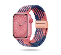 ONEFLOW Casual Loop - Cinturino compatibile con Apple Watch 1 (42 mm), cinturino intrecciato elastico, in tessuto di nylon, chiusura magnetica, sportivo, per iWatch, unisex, colore blu e rosa