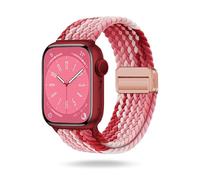 ONEFLOW Casual Loop - Cinturino compatibile con Apple Watch 10 (46 mm), cinturino intrecciato elastico, in tessuto di nylon, chiusura magnetica, sportivo, per iWatch, unisex, color bacca
