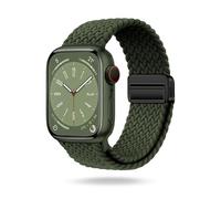 ONEFLOW Casual Loop - Cinturino compatibile con Apple Watch 9 (45 mm), cinturino intrecciato elastico, in tessuto di nylon, chiusura magnetica, sportivo, per iWatch, unisex, colore verde oliva