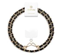 ONEFLOW Collana universale da appendere in acciaio inox, cinturino per cellulare per custodie, catena in metallo lunga con 2 moschettoni senza custodia per tutti gli smartphone, Chainless Parisian