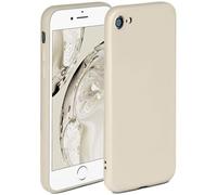 Oneflow - Cover morbida, compatibile con iPhone 7/ 8/ SE 2 (2020), in silicone, bordo rialzato per la protezione dello schermo, a doppio strato, colore: crema opaco