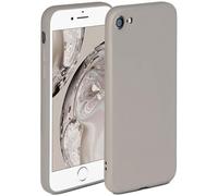 Oneflow - Cover morbida, compatibile con iPhone 7/ 8/ SE 2 (2020), in silicone, bordo rialzato per la protezione dello schermo, a doppio strato, colore: tortora opaco