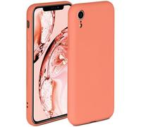 ONEFLOW, cover morbida, compatibile con iPhone XR, in silicone, bordo rialzato per la protezione dello schermo, a doppio strato, colore: corallo opaco