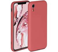 ONEFLOW, cover morbida, compatibile con iPhone XR, in silicone, bordo rialzato per la protezione dello schermo, a doppio strato, colore: rosso opaco