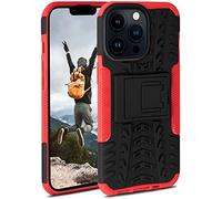 ONEFLOW Custodia blindata compatibile con Apple iPhone 13 Pro, custodia antiurto per attività all’aperto, custodia con protezione fotocamera e schermo, Vulcano - Rosso