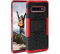 OneFlow Custodia Blindata Compatibile con Samsung Galaxy S10 Plus, Antiurto per Attività all'Aperto, Protezione Fotocamera e Schermo, Vulcano - Rosso