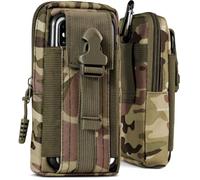 ONEFLOW Custodia di sopravvivenza compatibile con Oukitel WP5 - Marsupio in nylon con moschettone, borsa tattica EDC con supporto per cintura, custodia per esterni, verde mimetico