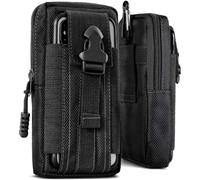 ONEFLOW Custodia di sopravvivenza per Blackview Color 6, custodia da cintura in nylon con moschettone, borsa tattica EDC con supporto per cintura, custodia per cellulare per esterni, nero