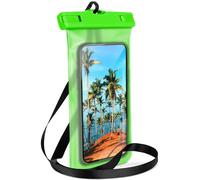 ONEFLOW Custodia impermeabile per Samsung Galaxy, Apple iPhone, Huawei, Sony, ecc. | Finestra touch e fotocamera + cinturino e passante per appenderla, verde (palma)