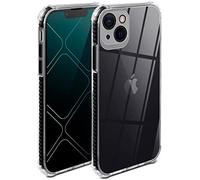ONEFLOW Custodia in silicone trasparente per iPhone 13 mini, con bumper antiurto posteriore trasparente, custodia protettiva in silicone per ricarica wireless, colore nero