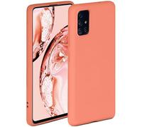 ONEFLOW Custodia morbida compatibile con Samsung Galaxy A51, custodia in silicone con bordo rialzato per la protezione dello schermo, custodia morbida per telefono, Arancione opaco