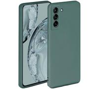 OneFlow Custodia morbida compatibile con Samsung Galaxy S21 Plus, custodia in silicone con bordo rialzato per la protezione dello schermo, custodia morbida per telefono, Petrol-Verde opaco
