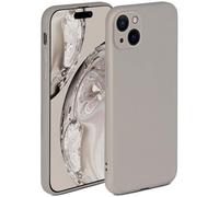 ONEFLOW Custodia morbida per iPhone 15 Plus, in silicone con protezione per fotocamera, in silicone con protezione per display, cover posteriore morbida, colore: tortora