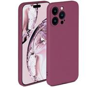 ONEFLOW Custodia morbida per iPhone 15 Pro Max in silicone con protezione per fotocamera, custodia in silicone con protezione elevata per display, cover posteriore morbida, colore: prugna