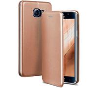 OneFlow Custodia per Cellulare Compatibile con Samsung Galaxy S6, Custodia per Cellulare con Slot per schede,Custodia a Portafoglio in Similpelle con Bumper in Silicone, Oro Rosa