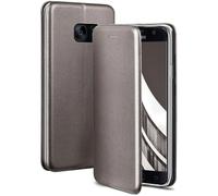 OneFlow Custodia per Cellulare Compatibile con Samsung Galaxy S7, Custodia per Cellulare con Slot per schede,Custodia a Portafoglio in Similpelle con Bumper in Silicone, Grigio