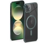 ONEFLOW Custodia per iPhone 15 MagSafe con protezione per fotocamera, custodia protettiva per ricarica induttiva trasparente, custodia per iPhone 15, magnetica, verde