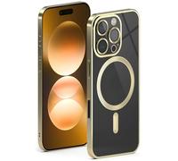 ONEFLOW Custodia per iPhone 16 Pro MagSafe con protezione per fotocamera, custodia protettiva per ricarica induttiva trasparente, custodia per iPhone 16 Pro, magnetica, oro