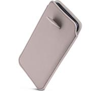 ONEFLOW Liberty Case - Custodia per iPhone 15 Pro Max, con funzione di estrazione, in pelle PU, con linguetta, colore: grigio chiaro
