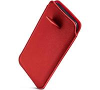 ONEFLOW Liberty - Custodia per iPhone 14, in pelle PU, con linguetta di estrazione, colore: Rosso