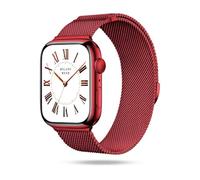 ONEFLOW Milano Mesh compatibile con Apple Watch 8 (41 mm), cinturino in metallo elegante Milanese Loop in acciaio inox, magnetico, iWatch cinturini in metallo da donna, rosso Siena