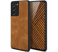 ONEFLOW Pali Case Compatibile con Samsung Galaxy S21 Custodia con Protezione per fotocamera, Pelle Vegan, Premium Backcover per cellulare, Custodia flessibile ultra sottile - Marrone chiaro