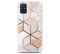 ONEFLOW Sense Case Custodia compatibile con Samsung Galaxy A51, effetto marmo, protezione schermo e fotocamera, in silicone con lustrini, Devotion