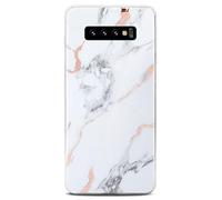 ONEFLOW Sense Case Custodia compatibile con Samsung Galaxy S10, effetto marmo, protezione schermo e fotocamera, in silicone con lustrini, Dedication