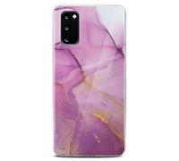ONEFLOW Sense Case Custodia compatibile con Samsung Galaxy S20 / S20 5G, effetto marmo, protezione schermo e fotocamera, in silicone con lustrini, Affection
