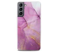 ONEFLOW Sense Case Custodia compatibile con Samsung Galaxy S21, effetto marmo, protezione schermo e fotocamera, in silicone con lustrini, Affection