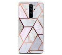 ONEFLOW Sense Case Custodia compatibile con Xiaomi Redmi Note 8 Pro, effetto marmo, protezione schermo e fotocamera, in silicone con lustrini, Thrill