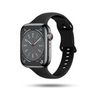 ONEFLOW Soft Band Slim compatibile con Apple Watch 1 (38 mm), cinturino sportivo da corsa, cinturino da donna sottile, cinturino in silicone morbido di ricambio, nero