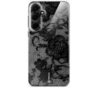 ONEFLOW Splash Cover - Custodia per Samsung Galaxy A35 5G con motivo di design, con protezione per la fotocamera, extra sottile, motivo pizzo floreale nero