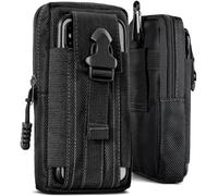 ONEFLOW Survival Case Compatibile con Apple iPhone SE (2020/2022) - Custodia in nylon con moschettone, borsa tattica EDC con supporto per cintura, custodia per esterni, colore: Nero