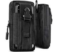 ONEFLOW Survival Case Compatibile con Samsung Galaxy A13 (4G) - Custodia in nylon con moschettone, tattica EDC con supporto per cintura, per esterni, colore: Nero
