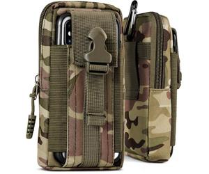 ONEFLOW Survival Case Compatibile con Samsung Galaxy A16 (4G/5G) - Custodia in nylon con moschettone, tattica EDC con supporto per cintura, per esterni, colore: verde mimetico