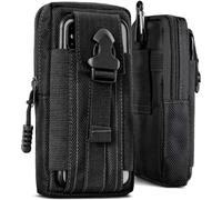 ONEFLOW Survival Case - Custodia da cintura per Sony Xperia 1 VIII in nylon con moschettone, custodia tattica EDC con supporto per cintura, custodia per cellulare per esterni, nero