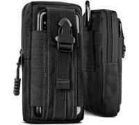 ONEFLOW Survival Case per Honor 600, custodia da cintura in nylon con moschettone, borsa tattica EDC con supporto per cintura, custodia per cellulare per esterni, nero