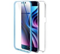 OneFlow Touch Case Custodia per Samsung Galaxy S6 Edge, Custodia Antiurto, Protezione Completa a 360°, Custodia Trasparente per Cellulare con Protezione Schermo, Azzurro - Turchese