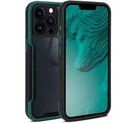 ONEFLOW Vanguard Case Compatibile con Apple iPhone 13 Pro Custodia con Protezione Schermo e Fotocamera, Custodia ibrida in Silicone e TPU Custodia Antiurto Trasparente - Petrolio