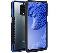 ONEFLOW Vanguard Case Compatibile con Xiaomi Redmi Note 9 Pro Custodia con Protezione Schermo e Fotocamera, Custodia ibrida in Silicone e TPU Custodia Antiurto Trasparente - Blu