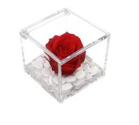 OneFlower by PREMIUM ROSE - Cubo Rosa Stabilizzata Rossa 5 cm con Marmo di Carrara - Rosa Eterna Stabilizzata Idea per San Valentino e Festa Della Mamma Made in Italy - Rosso A 1050