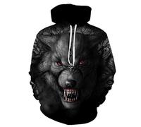 oneforus Realistico Fauna Selvatica Lupo Stampato 3D Felpe con Cappuccio Uomini Donne Manica Lunga Pullover Felpa con Cappuccio Autunno Inverno Giacca Tops
