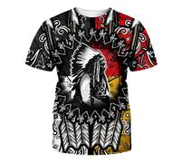 oneforus T-Shirt Casual Manica Corta da Uomo con Stampa 3D nativi Americani