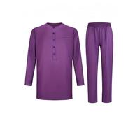 oneforus Uomo Set 2 Pezzi Africano Abito Dashiki Tradizionale Camicia a Manica Lunga/Maniche Corte e Pantaloni Vestiti per Matrimonio Sera