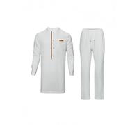 oneforus Uomo Set 2 Pezzi Africano Abito Dashiki Tradizionale Camicia a Manica Lunga/Maniche Corte e Pantaloni Vestiti per Matrimonio Sera