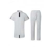 oneforus Uomo Set 2 Pezzi Africano Abito Dashiki Tradizionale Camicia a Manica Lunga/Maniche Corte e Pantaloni Vestiti per Matrimonio Sera
