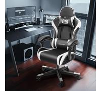 OneGame Sedia Gaming in Stile Racing, Ergonomica per Computer, Sedia Girevole Ufficio, Schienale Alto Regolabile con Supporto Lombare 150-200KG, Bianco