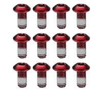 OneGas 12 viti per bici in acciaio inox, M5 x 10 mm, viti per rotore per bicicletta, bulloni per freni a disco per bicicletta, testa Torx T25 (rosso)